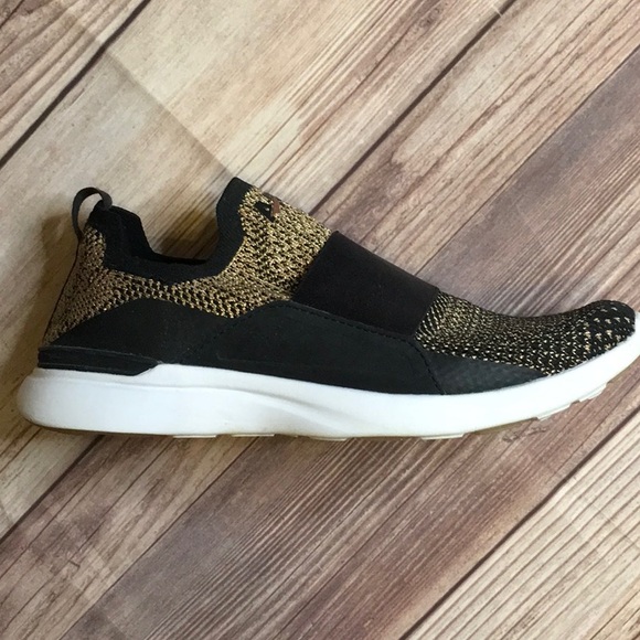 APL x Lululemon Techloom Bliss Sneakers in Black and Rose Gold Metallic - Picture 7 of 12